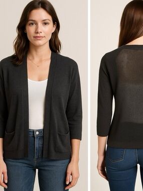 Zadig & Voltaire Birdy cardigan merino wool charcoal grey